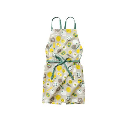 habituel 前結び デイリー エプロン ベジーグレー