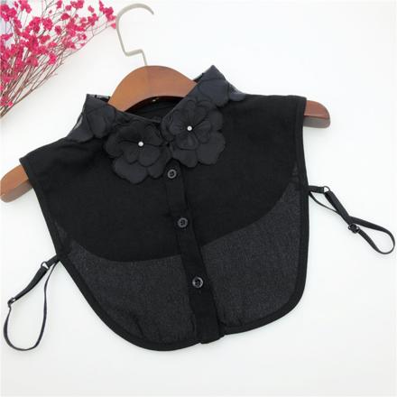 お花形付け襟 hanacollar A（ブラック）