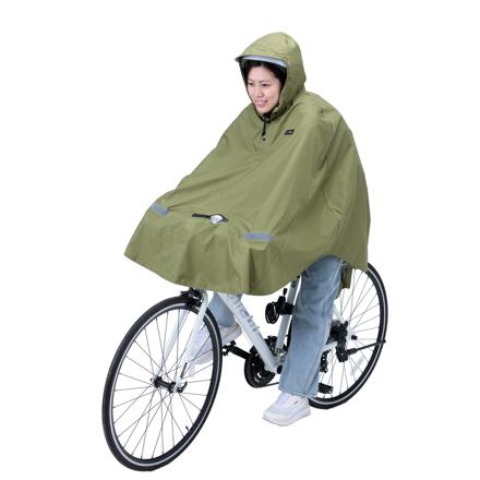 川住製作所 ヒザを雨から守るレインポンチョ ライト用窓付き レインポンチョ カーキ