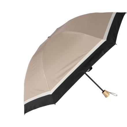 手動折りたたみ日傘 完全遮光 晴雨兼用 逆さ傘 55cm ３色ミックスベージュxブラック