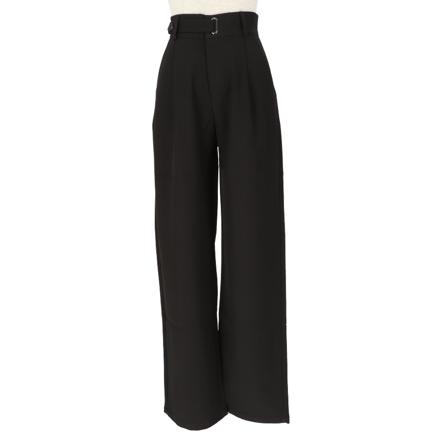 ハイウェスト ストレートパンツ kpants183 XSサイズ ブラック×ロング