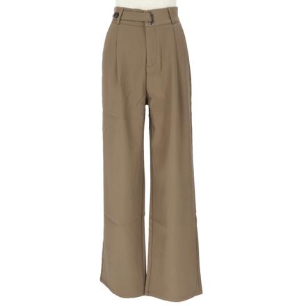 ハイウェスト ストレートパンツ kpants183 XSサイズ ブラウン×ロング