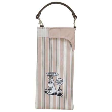 キャラクター くるポン 折りたたみ傘 ケース 合皮タイプ ムーミン/ストライプ