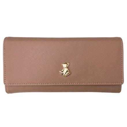 長財布 くまフラップ/ブラウン