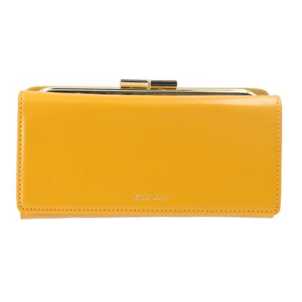 LegatoLargo シャイニーフェイクレザー がま口長財布 LJ-E1105 MUS.マスタード