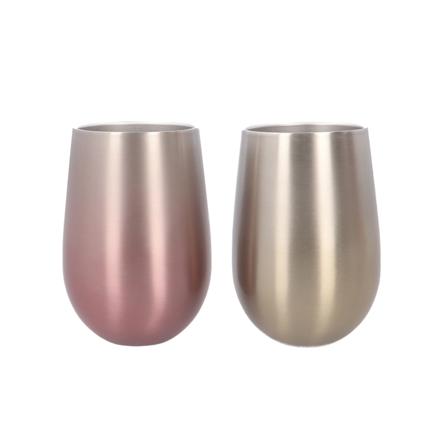 luxe リュクス ペアメタルサーモラウンドタンブラー ピンクゴールド/ゴールド