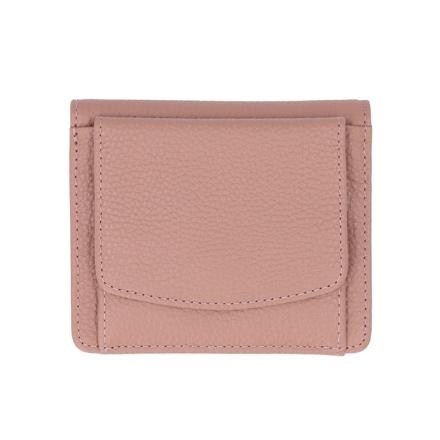 LIZDAYS 二つ折りスリム本革財布 サーモンピンク
