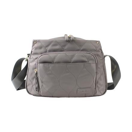 LIZDAYS 3層収納キルティングナイロンショルダーバッグ ダークグレー