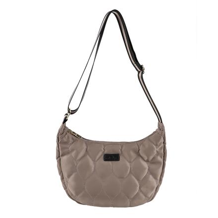 LIZDAYS キルティングナイロンスリムショルダーバッグ Bグレーベージュ/ブラック
