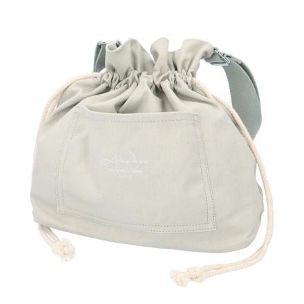 LIZDAYS 巾着型ショルダーバッグ ライトグレー