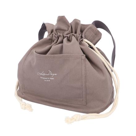 LIZDAYS 巾着型ショルダーバッグ ダークグレー