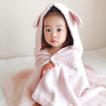 Meringue メレンゲ フード付きバスタオル ピンク