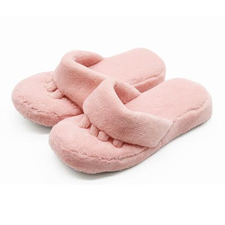 洗えるマイクロファイバー5本指スリッパ Mサイズ（22.5-24.5cm） ライトピンク