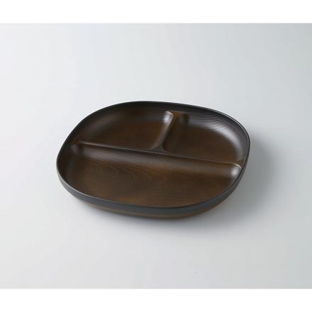 MUSUBI 塗分け ランチプレート ダークブラウン/ブラック