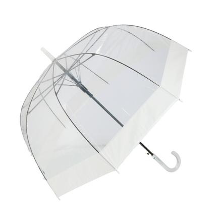 amusant sous la pluie バードケージ プラスチック傘 65cm 切り継ぎWH