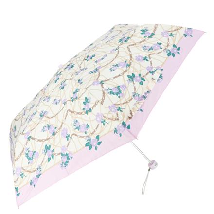 amusant sous la pluie レディース折りたたみ傘 50cm 21450.ローズチェーン パープル