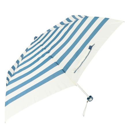 amusant sous la pluie レディース折りたたみ傘 50cm 21120.ボーダー ネイビー