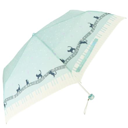 aMuSant SouS La pLuie レディース折りたたみ傘 50cM 21180.メロディキャッツ スカイ