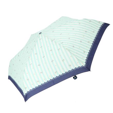 amusant sous la pluie 耐風折りたたみ傘 55cm 26790.リボンストライプ スカイ
