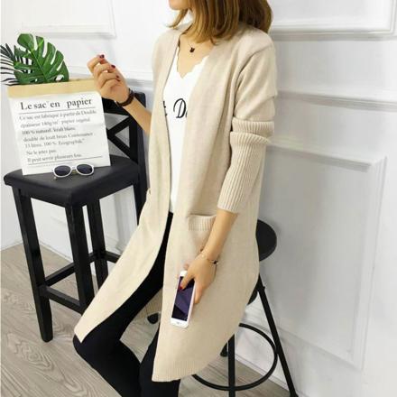 ロングニットカーディガン n80420 クリーム