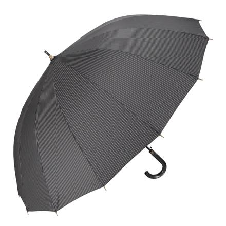 MENS 65cM 16本骨 ジャンプ 耐風 傘 傘 ストライプ/ブラック