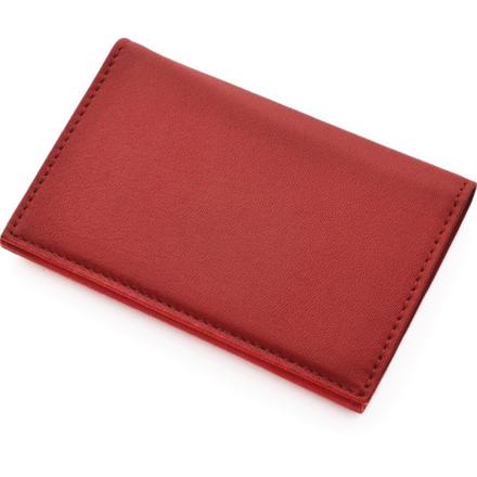 牛革ソフト 定期 免許証入れ レッド