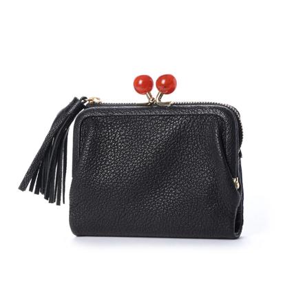 perche ペルケ アクリル玉2つ折りガマ口 ブラック