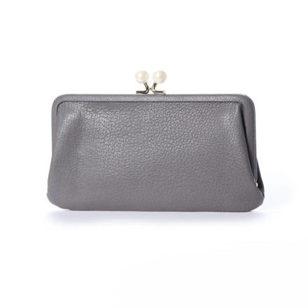 perche ペルケ アクリル玉がま口長財布 グレー