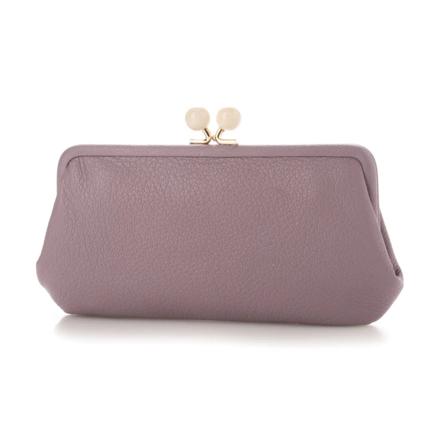 perche ペルケ アクリル玉がま口長財布 ラベンダー