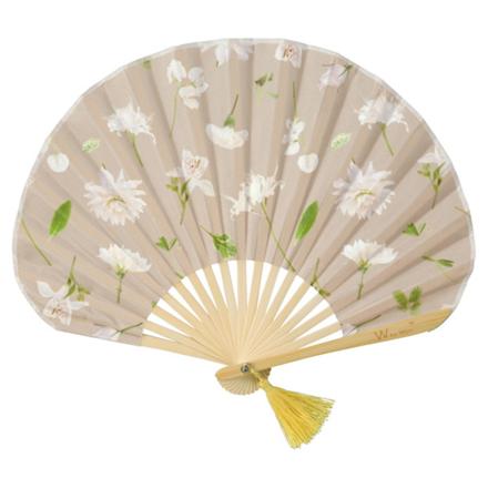 ワールドパーティー W.P.C フラワー扇子 ベージュ
