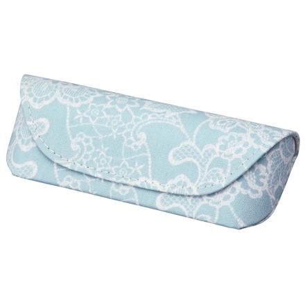 メガネケース 花レース/ブルー