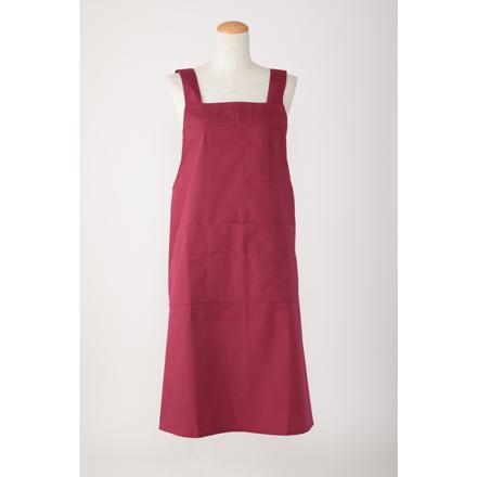 ええエプロン ポケットたくさん エプロン レッド