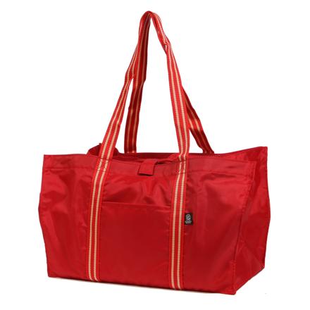 スーパーレジカゴ バッグ ストライプ アカ