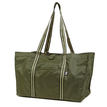 スーパーレジカゴ バッグ ストライプ カーキ