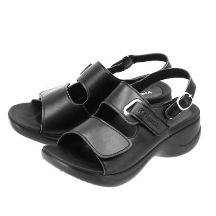 Re:getA RW-1001 きれいに歩けるローリング歩行サンダル LL(25.0-25.5cm) ブラック