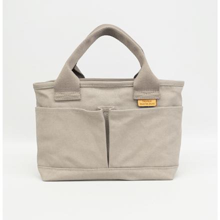 キャンバス仕切りトート Sサイズ ライトグレー