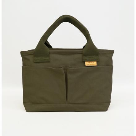 キャンバス仕切りトート Sサイズ カーキ