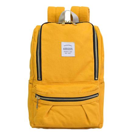 ウォッシュキャンバスラウンドファスナーリュックS マスタード