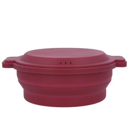 tone フタがお皿になるシリコンスチーマー 丸型 角型 スチーマー 丸型ワインレッド