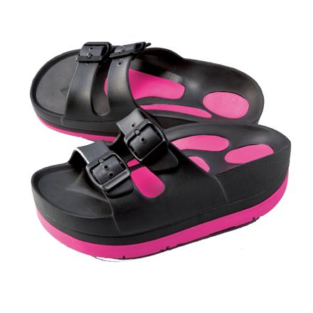 体幹筋シェイプスリムサンダル LLサイズ ブラックｘピンク