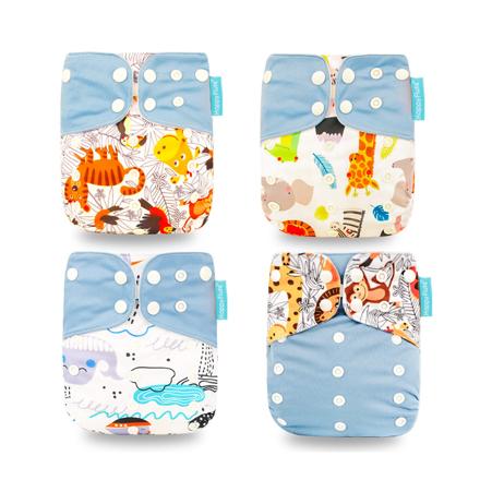 おむつカバー4枚セット Y（ブルー）