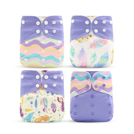 おむつカバー4枚セット M（パープル）