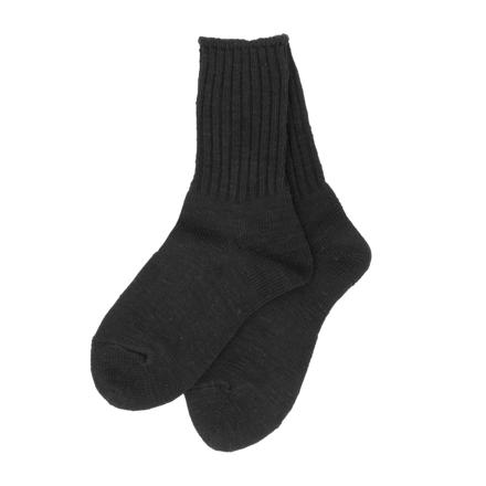 SMALL STONE スモールストーン SO1129 リネン混2x2リブソックス Sサイズ（22-25cm） 04.ブラック