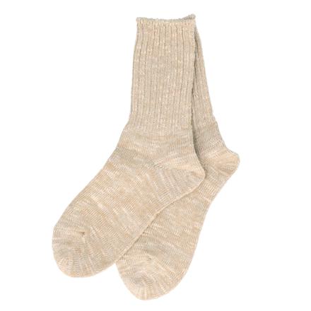 SMALL STONE スモールストーン SO1129 リネン混2x2リブソックス Mサイズ（25-27cm） 01.ベージュ