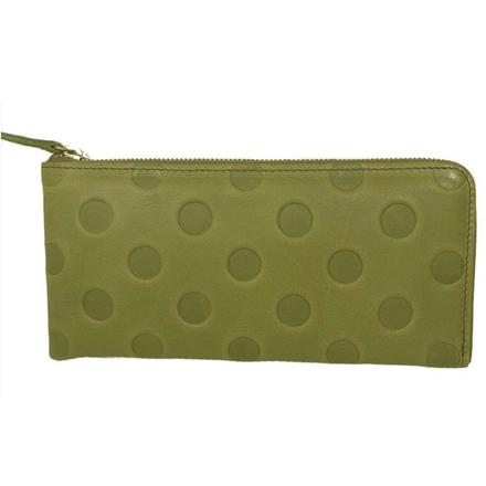 un Signet アンシグネ 55306 ドット柄L字長財布 グリーン