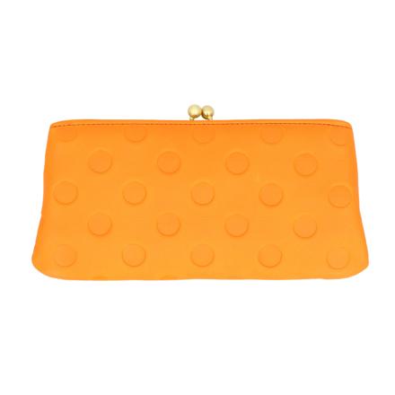 zucchero ズッケロ ドット柄がま口長財布 オレンジ