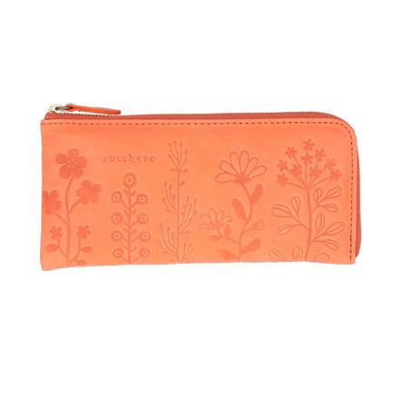 zucchero ズッケロ 花柄デザインL字長財布 オレンジ