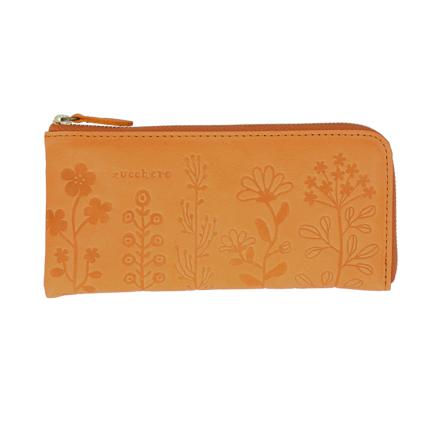 zucchero ズッケロ 花柄デザインL字長財布 キャメル