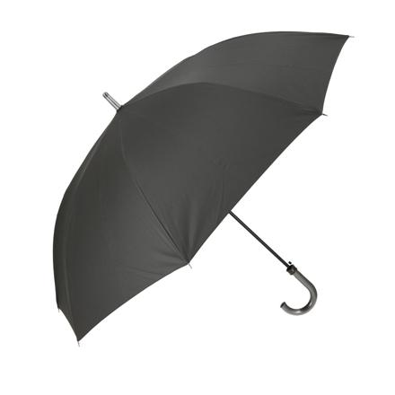 紳士70cM グラスファイバー長傘 長傘 黒/シルバー手元