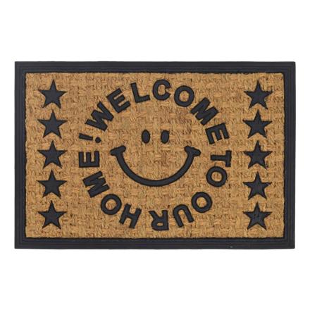 コイヤーマット 玄関マット ラバーウェルカムスマイル